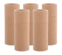 5pcs Essential Oil Bottle Packaging Box 100ml 3.5oz Paper Tube | Cylinder Shape, Upper and Lower Lids, Beige Paper Finish, for Slender Glass Bottles on Vanity or Dresser
