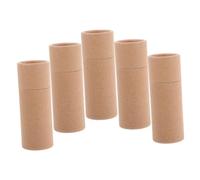 5pcs Essential Oil Paper Tube Packaging Box 100ml 3.5oz Cylinder | Beige, Gold Foil Embossed Finish, Upper and Lower Lids, Dresser Transit