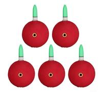 5pcs EVA Noctilucent Fishing Floats, Lightweight and Conspicuous for Nighttime Fishing Success (Green light Red)