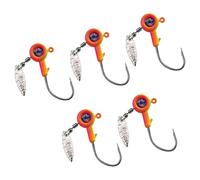 5Pcs Eye Fishing Jigs Hook Double Locking Triangular Hook Spinner Sequins Jigs Fishing Rotating Sequins Lures Spinner Jig