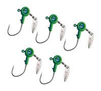 5Pcs Eye Fishing Jigs Hook Double Locking Triangular Hook Spinner Sequins Jigs Fishing Rotating Sequins Lures Double Locking Triangular