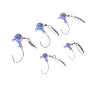 5Pcs Eye Fishing Jigs Hook Rotating Sequins Jigs Lures Double Locking Triangular Hook Outdoor Accessory Outdoor Tackle For Saltwater Freshwater