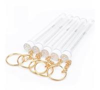 5pcs Eyelash Brush Eyebrow Comb Gold Keychain Glitter Mascara Wand Eyelashes Extension Brushes Lash Lift Makeup Tool for Eyelash Extensions(White)