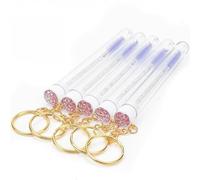 5pcs Eyelash Brush Eyebrow Comb Gold Keychain Glitter Mascara Wand Eyelashes Extension Brushes Lash Lift Makeup Tool for Eyelash Extensions(Purple)