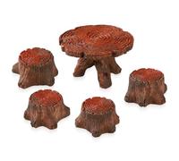 5pcs Fairy Garden Accessories, Miniature Furniture Mini Resin Table and Chairs Set Micro Landscape Ornaments for DIY Home Crafts Dollhouse Succulent Flower Pot Fairy Garden Decor