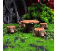 5PCS Fairy Garden Ornaments, Fairy Garden Accessories, Outdoor Miniature Table and Chairs Set for DIY Craft Gift Dollhouse Succulents Home Decoration for Kids