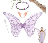 5PCS Fairy Wings, Sparkling Sheer Angel Wings Adults for Halloween, Purple