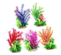 5Pcs Fake Aquatic Plants for Fish Tank Decoration Realistic Aquarium Landscape Prop Includes Aquatic Grass Varieties for Aquariums and Fish Tanks