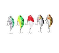 5Pcs Fake Bait 14g Fishing Poppers Swimbait, Hard Vibration Lure with Rolling Beads and Sharp Hook, Lifelike Artificial Lure for Freshwater Saltwater Shore Fishing