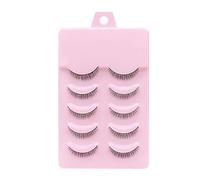 5Pcs False Eyelashes 8mm Short Fake Mink Lashes Enlarge Eyes Natural Perfect Fitting Artificial Fiber Extensions Eye Lashes Fake Lashes, Women's Make Up Tools False Eyelashes and Adhesives