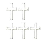 5pcs Fashionable Alloy Crucifix Shaped Brooch Gold/Silver Tone Badge Religious Corsage Pin Jewelry for Gifting Use