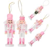 5pcs Festival Traditional Wooden Nutcracker Decor Set, 13cm Five Piece
