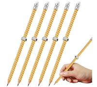 5Pcs Fidget Pencil Set, Fidget Pencil For Kids, Threaded Pen-cil With Nuts And Bolts For Kids Adults, Pen Sleeve Fid-get Tool For Focus, Worry Quiet Classroom ADHD Use Educational Writing Pen