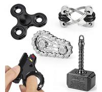 5PCS Fidget Spinner Toy Bluk Fdget Gun Finger Ring 2in 1 Hammer Infinity Cube Hand Chain Spin Gyro for Teens Adults, Gift for Birthday Party Classroom Prize