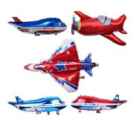 5PCS Fighter Jet Airplane Foil Balloons Airplane Shaped Mylar Balloons for Boys Birthday Party Supplies Decorations