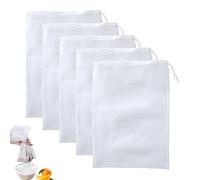 5PCS Fine Mesh Bags Reusable Nylon Drawstring Bags for Fish Tank Filter Media Bag Aquarium Filter Bag Mesh Bags for Filter for Fish Tank Activated Carbon Charcoal Bio Balls Filter Accessories（White）