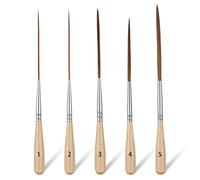 5PCS Fine Tip Paint Brush, Extra-Long Fine Tip Long Liner Brush, Ox Ear Hair Detail Paint Brushes, Liner Brushes, for Outlining, Tracing, Sketching, Watercolor, Oil Painting