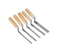 5Pcs Finger Pointing Trowel Set, Brick Jointer 6/8/10/12/15mm Tools with Wooden Handle Durable for Builders and DIY Brick Gap Repairs