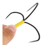 5pcs Finishing Hooks Snagging Hooks Three Claw Grind Nonbarb Black Nickel Strong Anchor Hook for Fishing (Model 6A)