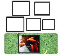 5Pcs Fish Feeding Ring, 5 Sizes Aquarium Feeding Ring for Fish Tank, Square EVA Floating Plant Corral/Aquarium Fishes Feeder Rings Filter Out Floating Plants Accessories (Black)