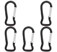 5Pcs Fish Shape Aluminium Carabiner Rings Clip Outdoor Camping Keyring Hook Water Bottle Hanging Buckles Enduring Fish Shape Aluminum Alloy Carabiner Water Bottle Hangings Buckles