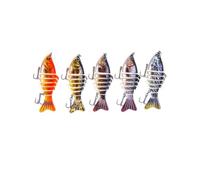 5pcs Fish Shape Lures 10cm 16g Plastic for Fishing Enthusiasts | Multi Section Assorted Style, Reflective Metal Surface, Tear Resistant Build, Extra Strong Grab Attention Random Style