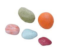 5pcs Fish Tank Decorative Colored Stones, Natural Non - River Rocks for Aquarium, Brightly Colored Landscaping Gravel with Clean Finish for Small Fish Hideouts