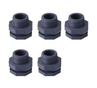 5Pcs Fish Tanks Bulkhead Pipe Joint PVC Water Connector Garden Spigot Adapter 3/4inch Water Joint Bulkhead Fitting for Aquariums