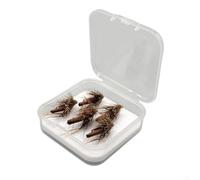 5pcs Fishing Fly Hooks Made with Deer Hair, Excellent Buoyancy for Trout and Salmon Fishing (12#)