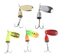 5pcs Fishing Lure Kit Metal Spinner Fishhook for Bass Trout Crappie with Enhanced Vibration and Durability