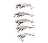 5PCS Fishing Lures Blade Baits High Carbon Steel Hard Bait Fishing Supplies, High Strength Triple Hooks with Storage Box, Saltwater Blade Bait Fishing for Bass Fishing (15g)