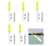 5pcs Fishing Rod Light Night Fishing Bite Alarm Rod Tip Lights Waterproof Luminous LED Glow Sticks with Buckle for Sea Portable Alerter Tackle Lightning Accessories Green (Includes 5 Batteries