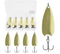 5pcs Fishing Spoon Lures Spinners Baits Hard Metal Jigs Spoon Fall Pitch Lures with Treble Hook Jigging Bait Casting (15g-5pcs)