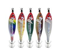 5pcs Fishing Squid Jigs Bait Jigs Squid Bait Set Freshwater Saltwater Fisherman