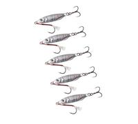 5Pcs Fishing Tackle Metal Cast Jigging Spoon Lures High Reflective Hard Baits with Treble Hook Sinking Fishing Baits Strengthened Three Hook Attract