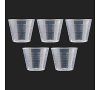 5PCS Five Units of Measurement Transparent Plastic Measuring Cups, 30ml/1.02oz Teusable Mini Medicine Cups, Suitable for Kitchen Baking, Laboratory Use and Measuring Medicines