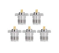 5Pcs Flange Solder Cup 4 - Hole Brass Panel Mount Adapter 50 Ohm - High Signal Transmission, Durable Aluminum Alloy, Ideal for RF Coaxial, Wi - Fi, and Telecommunications