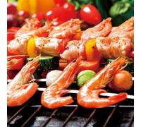 5PCS Flat Tip Barbecue Skewers for Secure Food Holding Grilling Kabob Outdoor Cooking Backyard Picnic (20cm)