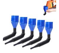 5Pcs Flexible Draining Tool Snap Funnel, Funnels For Automotive Use Small Funnel Oil Change, Retractable And Portable Foldable Car Refueling Funnel, Self-Driving Emergency Tool (Blue)