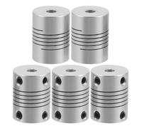 5pcs Flexible Shaft Coupler 5mm to 5mm Bore for Stepper Motors | Aluminum Alloy and Stainless Steel Build, Clamp Split Design, Easy Installation for Cnc Hobbyists and Integrators