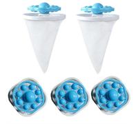 5PCS Floating Hair Filtering Mesh Removal, Hair Filter Cleaning Mesh Bag Reusable Washer Hair Catcher Pet Hair Remover for Laundry