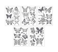 5Pcs Flower Butterfly Templates PET Drawing Stencils for Wood Sign Scrapbooking Painting Wall Decoration Stencils for Kids Creativity