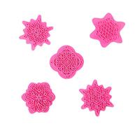 5Pcs Flower Lace Patterned Biscuit Embossing Stamp, Plastic Polymer Clay Sculpture Texture Stamp Baking Dotting Tool