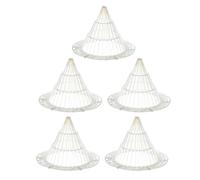 5PCS Flower Pot Hole Mesh Pad Plastic Cone Bottom Grid Gasket Drain Mat Cover Gardening Bonsai Screen Drainage For Plants Flower pad drain potting rot grid Garden Potted Succulent pot planter