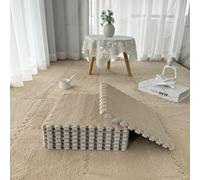 5pcs Foam Interlocking Puzzle Mats 30/60cm - Soft EVA Floor Tiles for Kids Playroom, Home Decor, Easy DIY Installation, Light Coffee Color, 60x60x1cm Plush Square Rug
