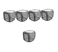 5pcs Foldable Cage House Plants Glass Containers Caterpillars Habitat Cage Mesh Cage Outdoor Habitat Breathable Observation Cage Breeding Cages Outdoor Butterflies Cage(Blackx5pcs,11.8"L x 11.8"W x 11