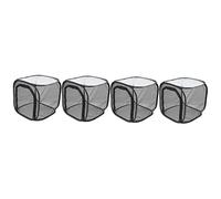 5pcs Foldable Cage House Plants Glass Containers Caterpillars Habitat Cage Mesh Cage Outdoor Habitat Breathable Observation Cage Breeding Cages Outdoor Butterflies Cage(Blackx4pcs,11.8"L x 11.8"W x 11
