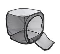 5pcs Foldable Cage House Plants Glass Containers Caterpillars Habitat Cage Mesh Cage Outdoor Habitat Breathable Observation Cage Breeding Cages Outdoor Butterflies Cage(Black,11.8"L x 11.8"W x 11.8"H)