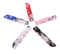 5pcs Folding Hand Fan Holder Silk Cloth Pouch for Portable Storage | Double-layer Floral Design, Vintage Pretty Styling, Suitable for Birthday Parties and Christmas Packing