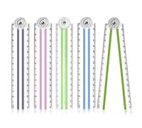 5Pcs Folding Ruler 15cm/30cm Foldable Ruler Precise Candy Color Stationery Ruler Straight Geometric Rulers Plastic Measuring Tools for Kids School Office Clear